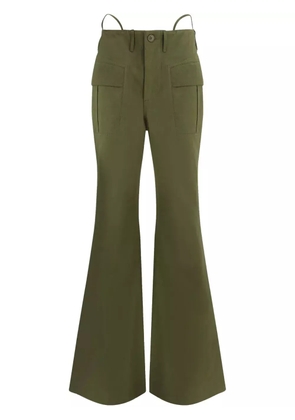 R13 flared trousers - Green