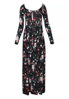Rabanne rose-print maxi dress - Black