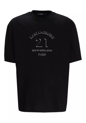 Karl Lagerfeld paris-embroidered cotton t-shirt - Black