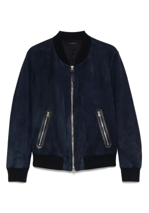 TOM FORD leather bomber jacket - Blue