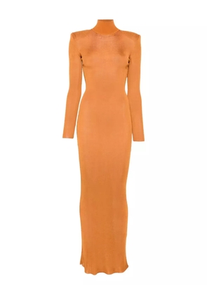 Self-Portrait high-neck long-sleeve dress - TAN