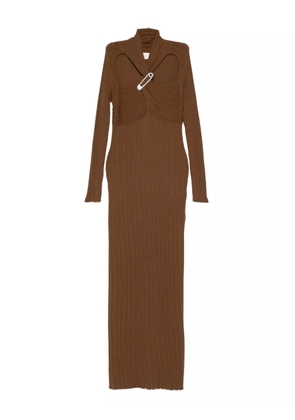 Giuseppe Di Morabito safety-pin ribbed dress - Brown