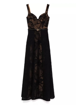 Elie Saab embroidered tulle dress - Black