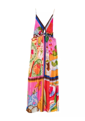 FARM Rio macrame-yoke maxi dress - Pink