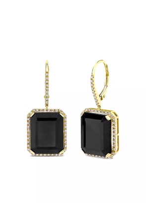 SHAY 18K yellow gold portrait black onyx and diamond earrings