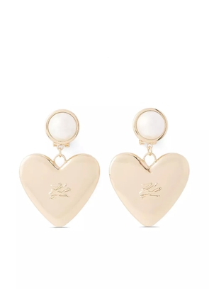 Karl Lagerfeld Autograph pearl drop earrings - Gold