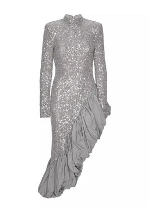 ROTATE BIRGER CHRISTENSEN sequin ruffled asymmetric dress - Grey