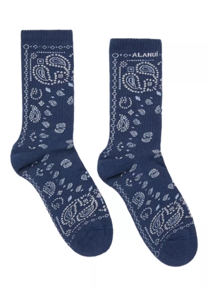 Alanui paisley bandana socks - Blue