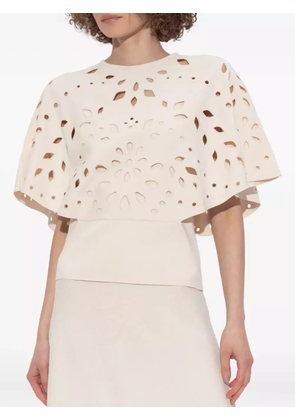 Ulla Johnson Josie laser-cut short-sleeve t-shirt - Neutrals