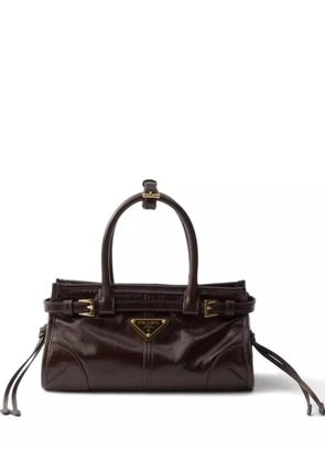 Prada mini Bonnie leather tote bag - Brown