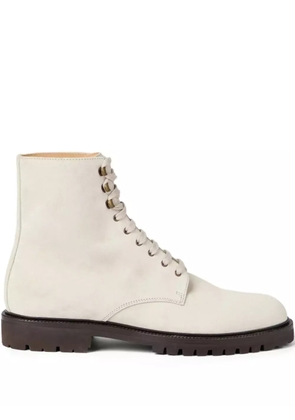 Brunello Cucinelli lace-up suede boots - Neutrals