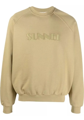 Sunnei logo-embroidered crew-neck sweatshirt - Green
