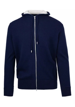 Eleventy hooded zip-up cashmere sweater - Blue