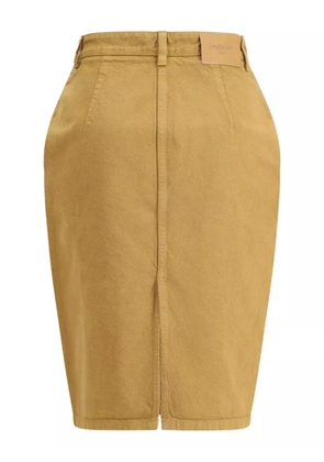 Saint Laurent rear-slit cotton midi skirt - Yellow