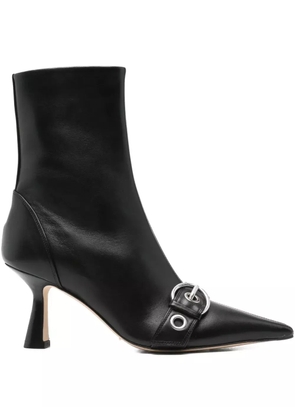 Aeyde 80mm buckle-detail pointed-toe boots - Black