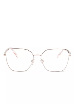 Dolce & Gabbana Eyewear logo-lettering geometric-frame glasses - Pink