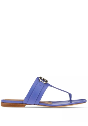 Ferragamo Gancini leather flat sandals - Blue