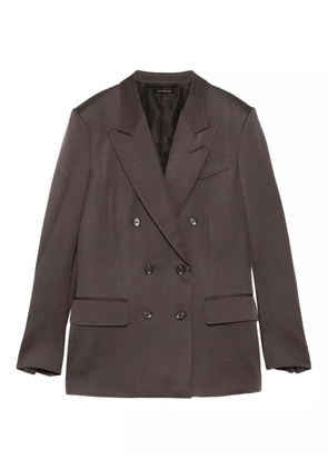 TOM FORD double-breasted silk-blend jacket - Brown