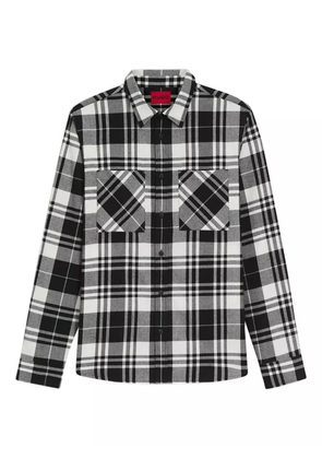 HUGO plaid pocket shirt - Black
