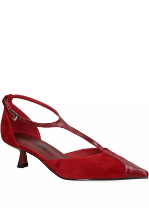 Bibi Lou 40mm Canna T-strap pointed pumps - Red