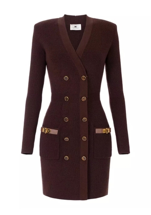 Elisabetta Franchi double-breasted mini dress - Brown