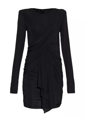 ISABEL MARANT draped shoulder-padded dress - Black