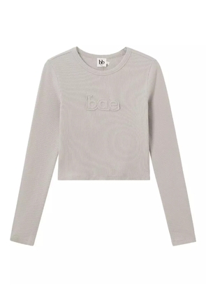 b+ab long-sleeve appliqué T-shirt - Grey