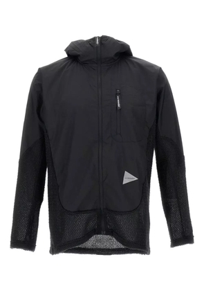 and Wander mesh-panel hooded jacket - Black