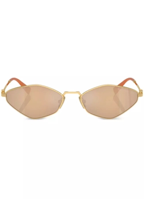 Miu Miu Eyewear logo-lettering geometric-frame sunglasses - Gold