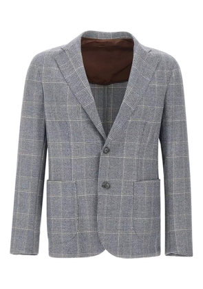 Barba checked two-button blazer - Grey