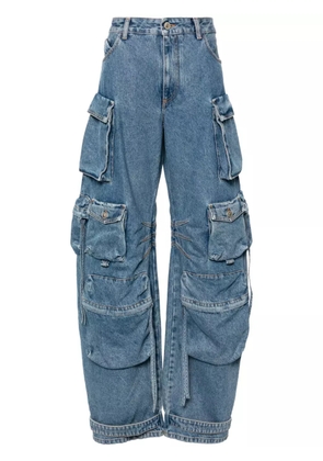 The Attico Fern wide-leg cargo jeans - Blue