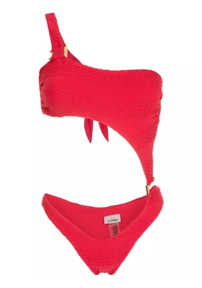 Amir Slama cut-out one-shoulder swimsuit - Red