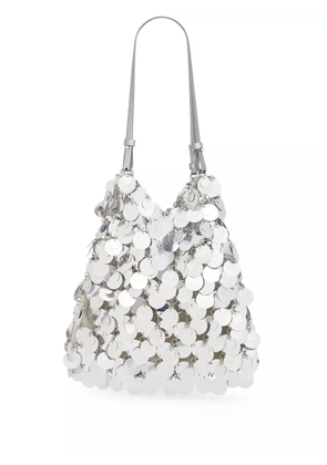 Rabanne large sequinned shoulder bag - Silver
