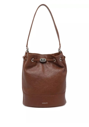 Zanellato Monda magnetic leather bucket bag - Brown