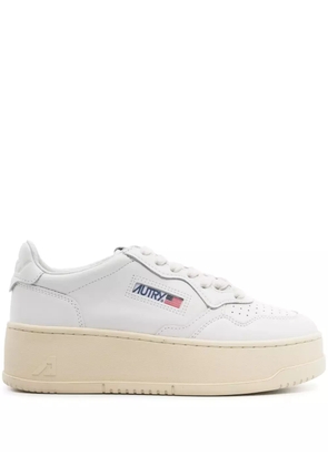 Autry Medalist platform leather sneakers - White