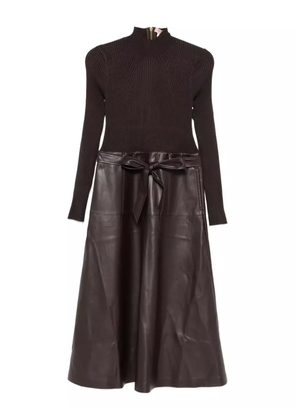 TWINSET long-sleeved belted dress - Brown