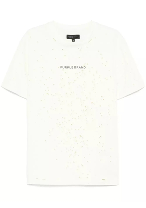 Purple Brand ripped T-shirt - White