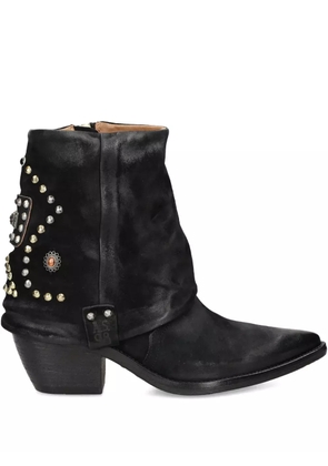 A.S.98 studded heeled boots - Black