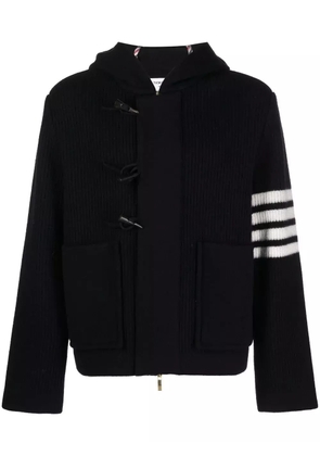 Thom Browne virgin-wool hooded duffle jacket - Blue