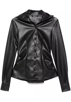 Elena Velez faux-leather shirt - Black