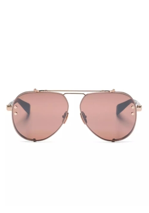 Balmain Eyewear Captaine oval-frame gradient sunglasses - Brown