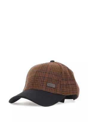 Barbour houndstooth-pattern panelled cap - Brown