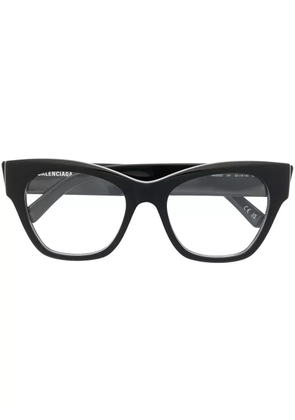 Balenciaga Eyewear logo-print cat-eye frame glasses - Black