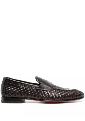 Santoni interwoven-design loafers - Brown