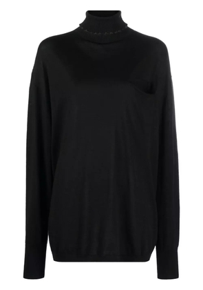 QUIRA ribbed-knit roll neck jumper - Black