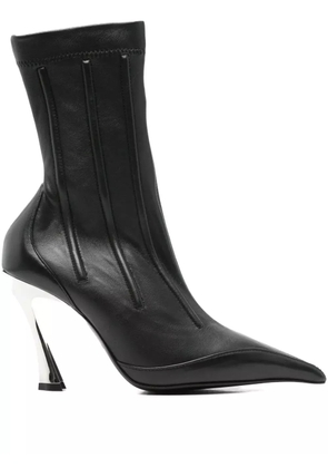 Mugler 95mm leather ankle boots - Black