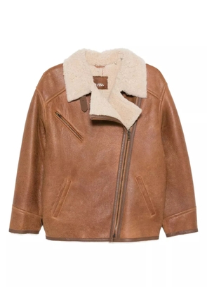 ISABEL MARANT shearling zip-fastening jacket - Brown
