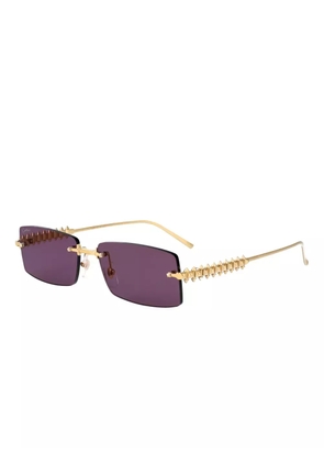 Cartier Eyewear studded rectangle-frame sunglasses - Gold