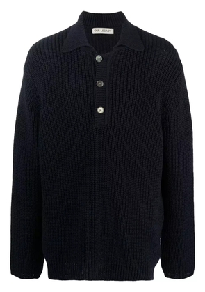 OUR LEGACY ribbed-knit cotton jumper - Blue