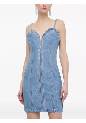 GUESS USA sweetheart-neck zip dress - Blue